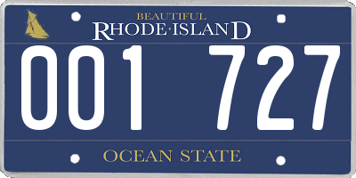 RI license plate 001727