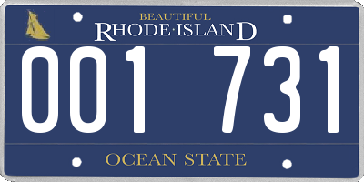 RI license plate 001731