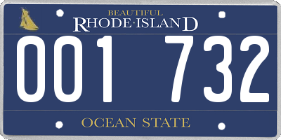 RI license plate 001732