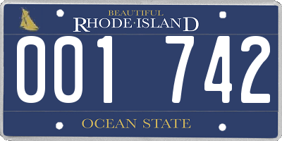 RI license plate 001742