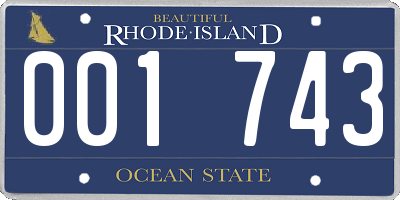 RI license plate 001743