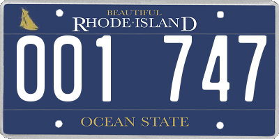 RI license plate 001747