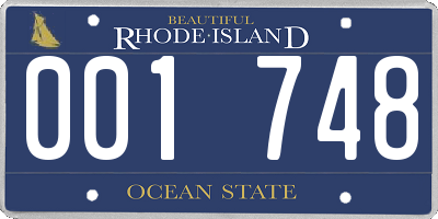 RI license plate 001748