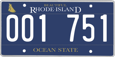 RI license plate 001751