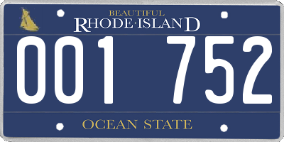 RI license plate 001752