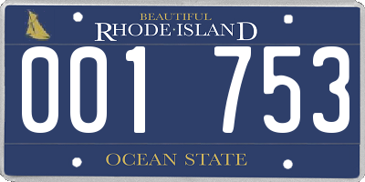 RI license plate 001753