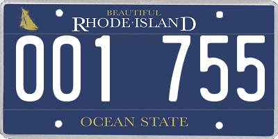 RI license plate 001755