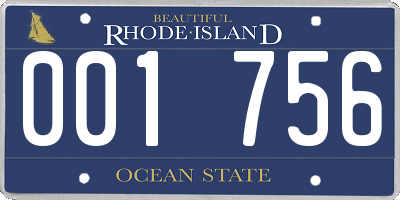 RI license plate 001756