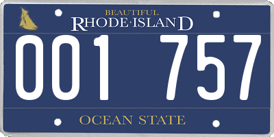 RI license plate 001757