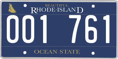 RI license plate 001761