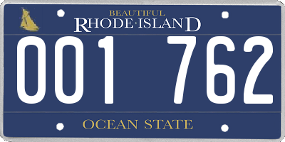 RI license plate 001762