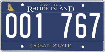 RI license plate 001767