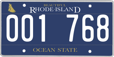 RI license plate 001768