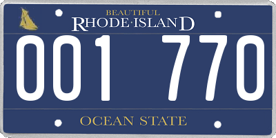 RI license plate 001770