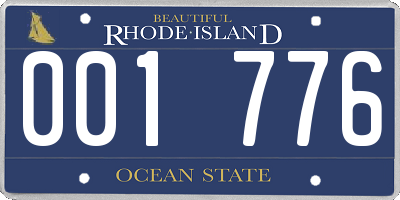 RI license plate 001776