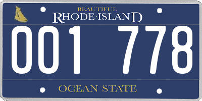 RI license plate 001778