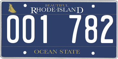 RI license plate 001782