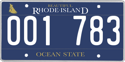 RI license plate 001783