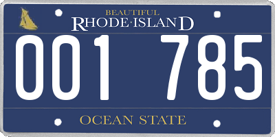 RI license plate 001785