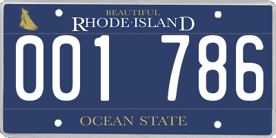 RI license plate 001786