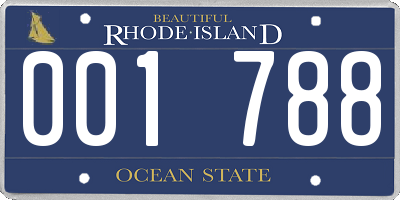 RI license plate 001788