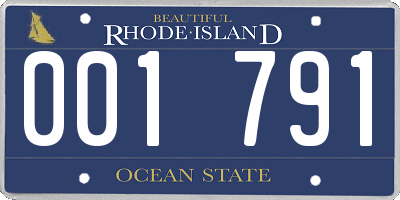 RI license plate 001791