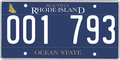 RI license plate 001793