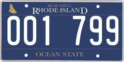 RI license plate 001799
