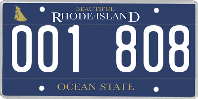 RI license plate 001808