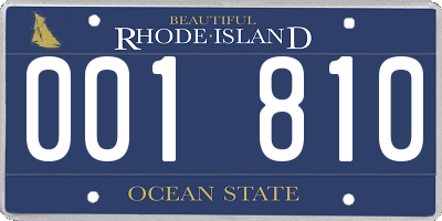 RI license plate 001810