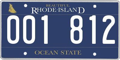 RI license plate 001812