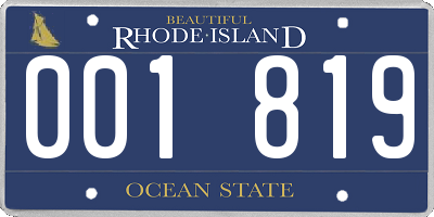 RI license plate 001819