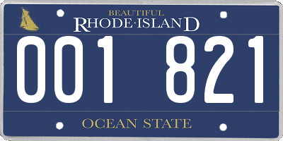 RI license plate 001821