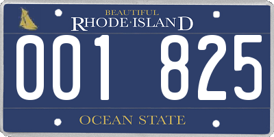 RI license plate 001825