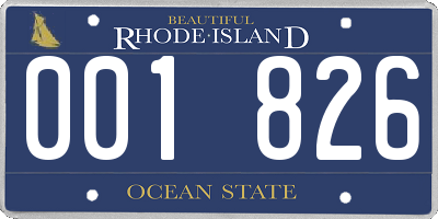 RI license plate 001826