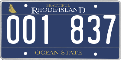 RI license plate 001837
