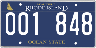 RI license plate 001848
