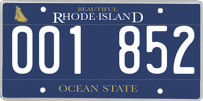 RI license plate 001852
