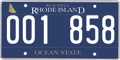 RI license plate 001858