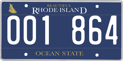 RI license plate 001864
