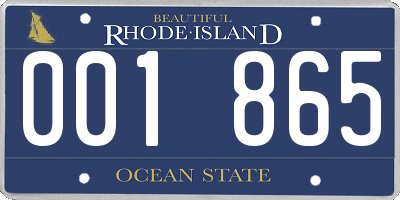 RI license plate 001865