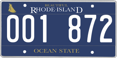 RI license plate 001872