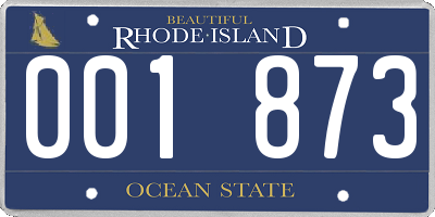 RI license plate 001873