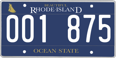 RI license plate 001875