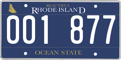RI license plate 001877