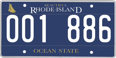 RI license plate 001886