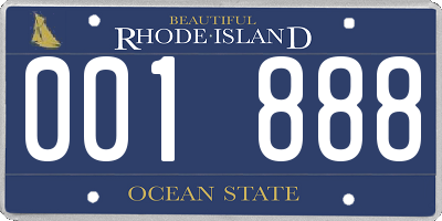 RI license plate 001888