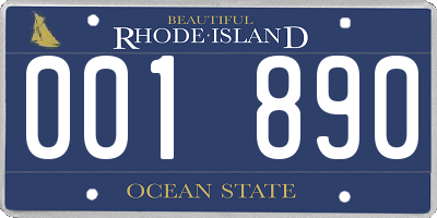 RI license plate 001890
