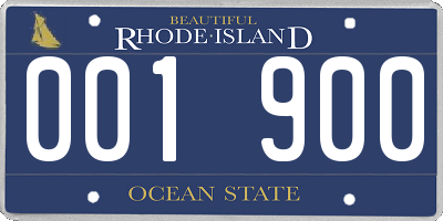 RI license plate 001900
