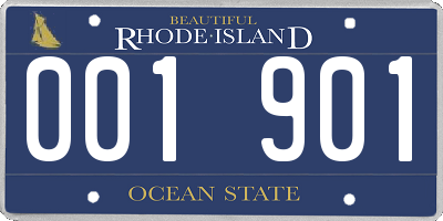 RI license plate 001901